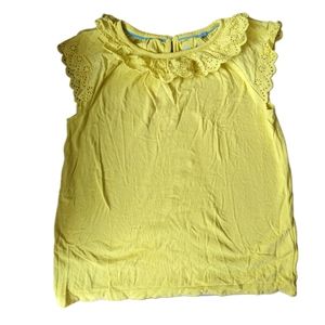 Mini Boden Yellow eyelet lace shirt, 9-10Y